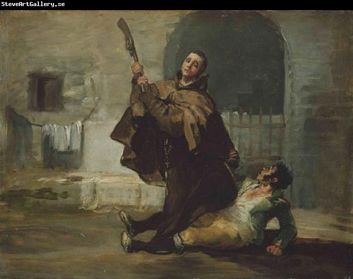 Francisco de Goya Friar Pedro Clubs El Maragato with the Butt of the Gun